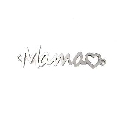 Mother's Day 201 Stainless Steel Connector Charms STAS-F316-38P-1