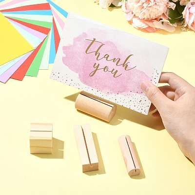 20Pcs 4 Styles Wood Name Card Holder AJEW-CJ0001-43-1