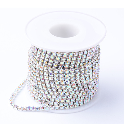 Brass Rhinestone Strass Chains CHC-T001-SS8-02S-1