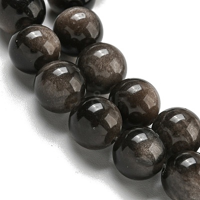 Natural Silver Obsidian Beads Strands G-S150-20A-8mm-1