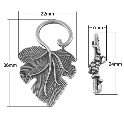 Alloy Toggle Clasps PALLOY-A20005-AS-FF-1