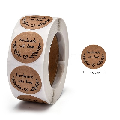 Self-Adhesive Kraft Paper Gift Tag Stickers DIY-G013-A20-1