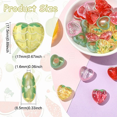 30Pcs 5 Colors Transparent Acrylic Beads MACR-CJ0002-44-1