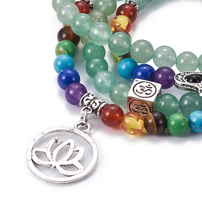 Natural Green Aventurine Wrap Bracelets BJEW-I273-B07-1