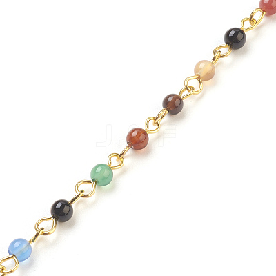 Handmade Natural Agate Beaded Chains AJEW-JB00448-02-1