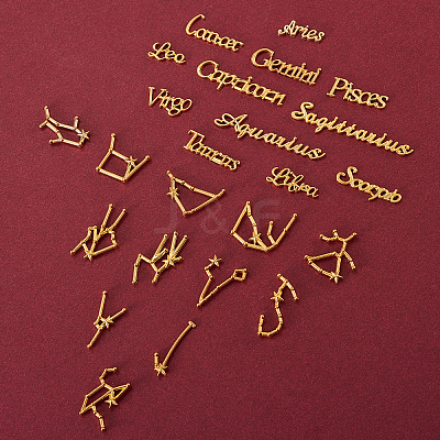Twelve Constellations Alloy Cabochons DIY-CJ0001-29-1