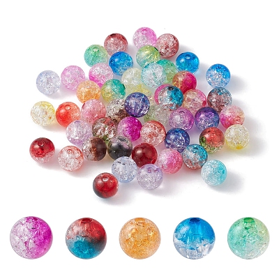 Transparent Crackle Acrylic Beads CACR-YW0001-09B-1