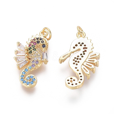 Golden Plated Brass Pendants X-ZIRC-L087-008G-1