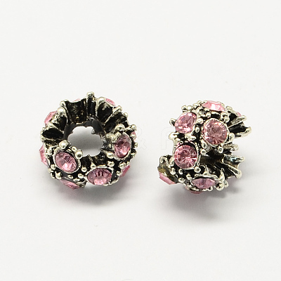 Alloy Rhinestone European Beads MPDL-R036-04I-1
