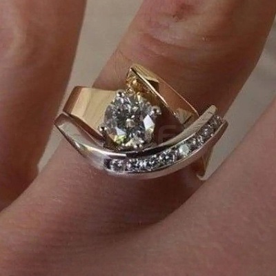Brass Micro Pave Clear Cubic Zirconia Finger Rings FS-WG8456F-05-1