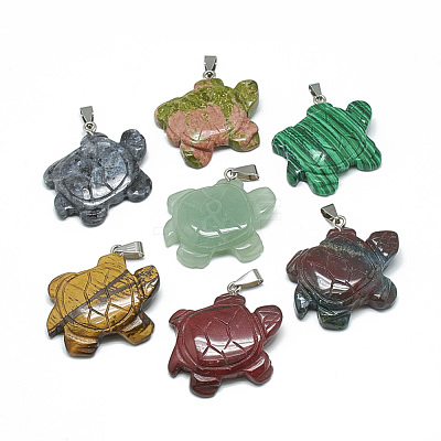 Natural & Synthetic Mixed Stone Pendants G-T091-M-1
