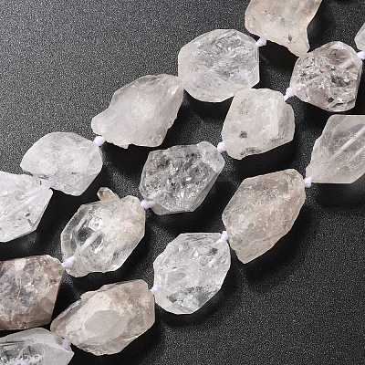 Rough Raw Natural Quartz Beads Strands G-G010-19-01-1