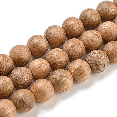 Natural Wood Beads Strands WOOD-F008-05-D-1