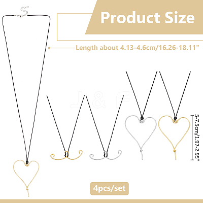 Aluminum Heart Pendant Necklaces NJEW-NB00005-1