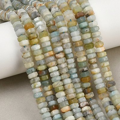 Natural Flower Amazonite Beads Strands G-G317-A30-3X6MM-1