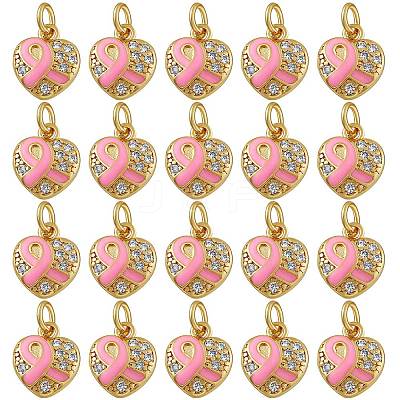 20Pcs Brass Micro Pave Clear Cubic Zirconia Charms KK-SZ0004-72-1