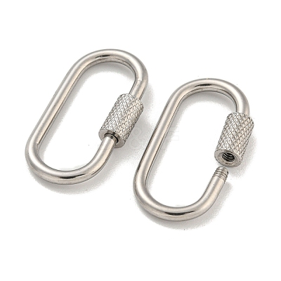 Non-Tarnish 304 Stainless Steel Screw Carabiner Lock Charms STAS-C092-04E-P-1