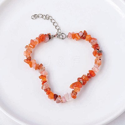 Natural Red Jasper Chips Beaded Bracelet TJ9442-3-1
