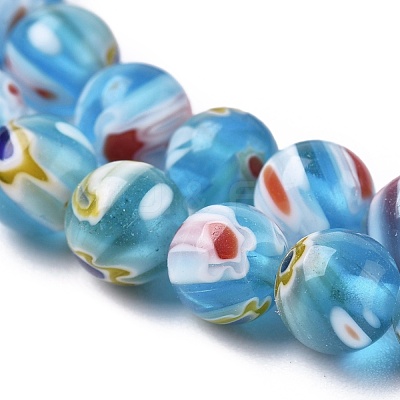 Round Millefiori Glass Beads Strands LK-P001-13-1
