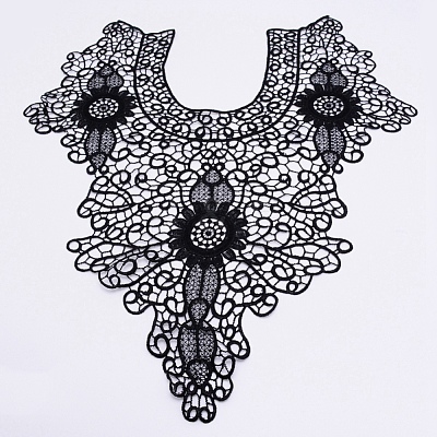 Embroidered Floral Lace Collar DIY-WH0189-01B-1