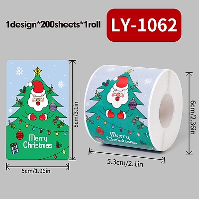 200Pcs Christmas Theme Paper Self-Adhesive Stickers DIY-M070-02R-1