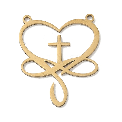 Hollow 201 Stainless Steel Pendants STAS-B136-01G-1