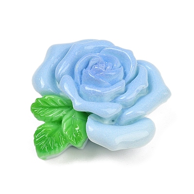 Opaque Resin Flowers Cabochons LS-RESI-R463-02E-1