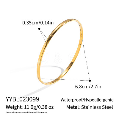 3.5MM 304 Stainless Steel Vintage Textured Round Bangles for Women GG7668-1-1
