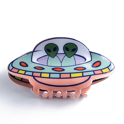 Spacecraft Shape PVC Claw Hair Clips PW-WG73486-01-1