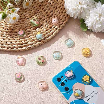 14Pcs 7 Styles Transparent Resin Cabochons CRES-SZ0001-36-1