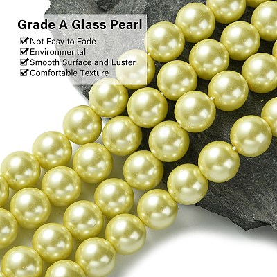 Eco-Friendly Glass Pearl Beads Strands HY-A008-12mm-RB012-1