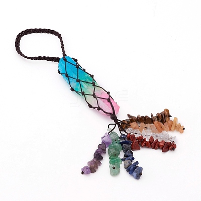 Electroplate Quartz Crystal Tassels Pendants G-I282-02-1
