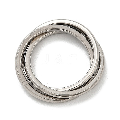 201 Stainless Steel Trinity Interlocking Ring Finger Rings FS-WG6776A-05-1