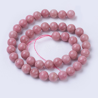 Natural Rhodonite Beads Strands G-F567-8mm-1