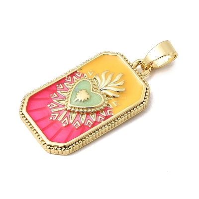 Brass Enamel Pendants KK-L190-008G-03-1