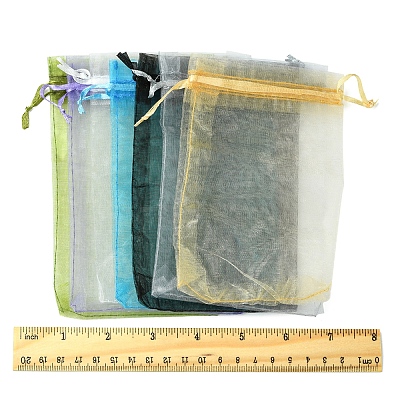 50Pcs Organza Bags Jewellery Storage Pouches Wedding Favour Party Mesh Drawstring Gift OP-FS0001-05D-1