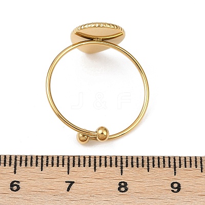 Teardrop 304 Stainless Steel Cuff Ring Components STAS-A191-05G-1