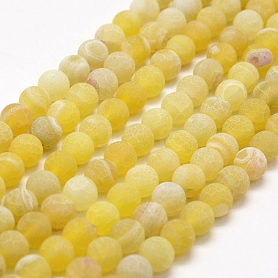Frosted Natural Weathered Agate Beads Strands X-G-F367-6mm-11-1