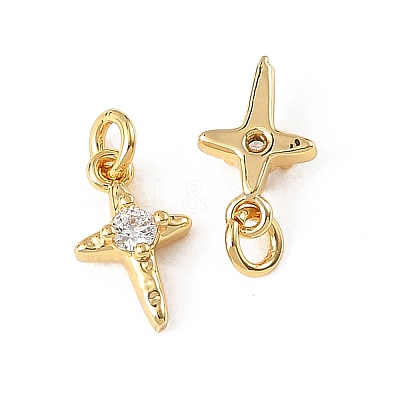 SHEGRACE Brass Micro Pave Clear Cubic Zirconia Pendants XGRQ2O697-453G-1