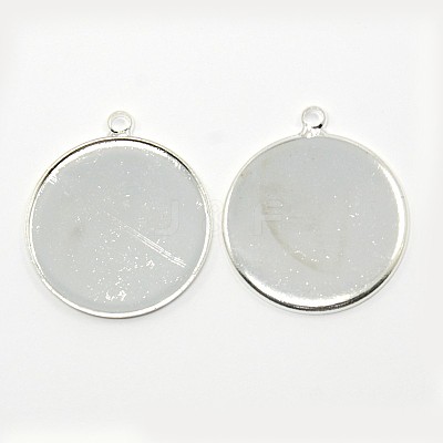 Brass Pendant Cabochon Settings X-KK-G127-S-NF-1