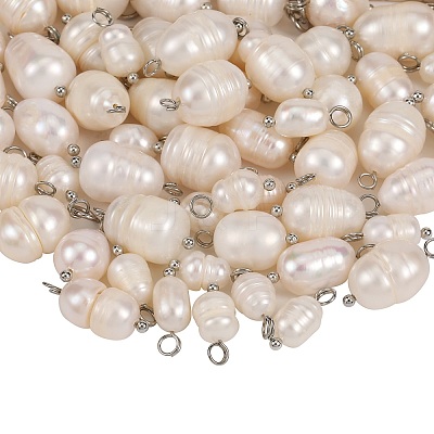 60Pcs 3 Styles Natural Cultured Freshwater Pearl Pendants PALLOY-SW0008-02-1