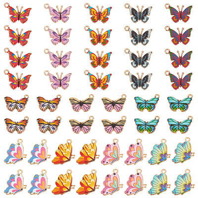 48Pcs 12 Style Alloy Enamel Printed Pendants ENAM-OC0001-10-1