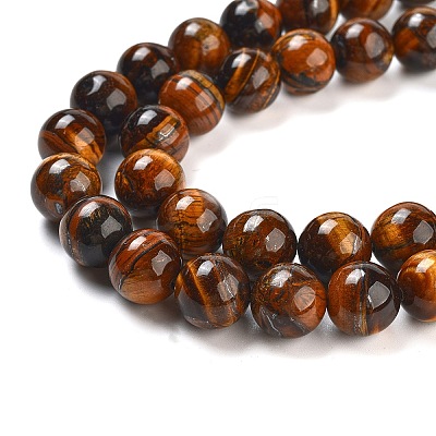 Natural Tiger Eye Round Bead Strands G-R200-12mm-1