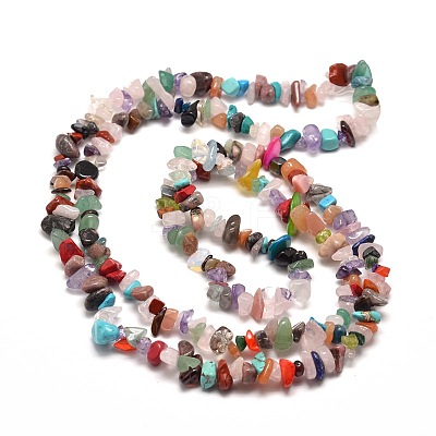 Natural & Synthetic Gemstone Chip Bead Strands G-M205-21-1