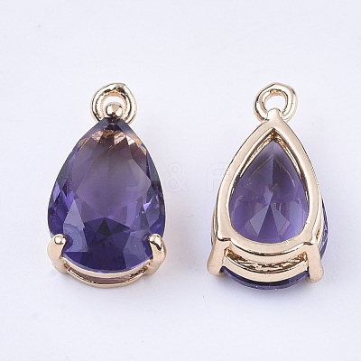 Transparent Glass Charms GLAA-T007-11D-1