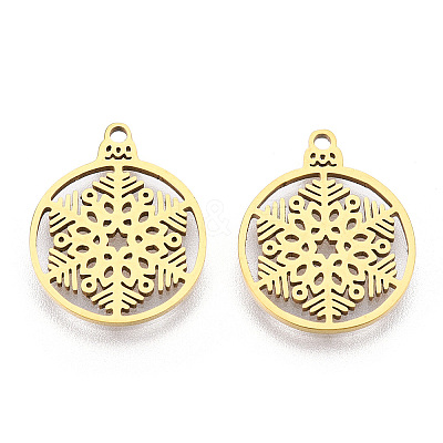 PVD Vacuum Plating 201 Stainless Steel Pendants STAS-T059-28G-1