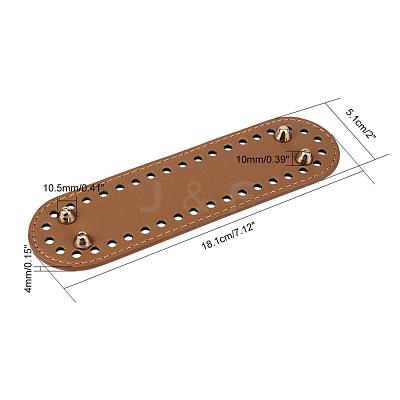 PU Leather Oval Long Bottom for Knitting Bag FIND-WH0043-56B-1