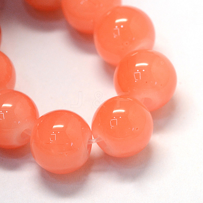 Baking Paint Imitation Jade Glass Round Bead Strands DGLA-Q021-4mm-31-1