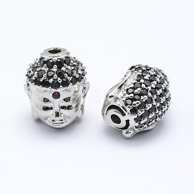 Brass Micro Pave Cubic Zirconia Beads ZIRC-L070-14P-1