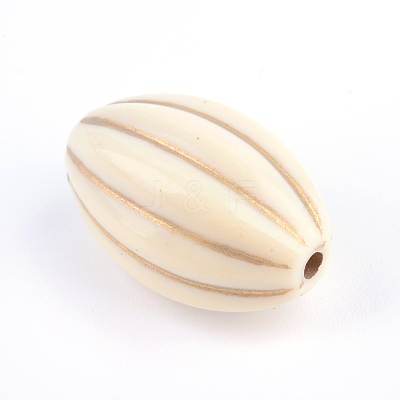 Oval Plating Acrylic Beads PACR-Q102-08A-1